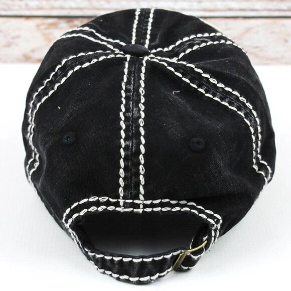 KBETHOS American Flag Americana Black Distressed Ball Cap Hat NWT - Picture 3 of 3